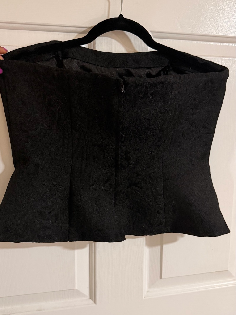 White House Black Market Black Strapless Beaded Bustier - Picture 2 of 4